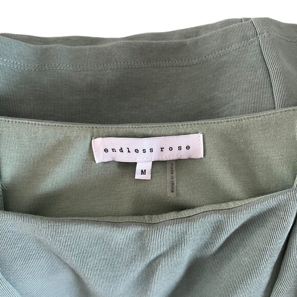 Endless Rose Cap Sleeve Knit Dress Dusty Green Size Medium